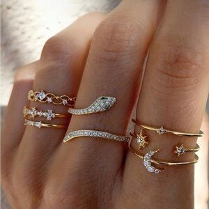 Elegant Gold and Silver Snake Ring